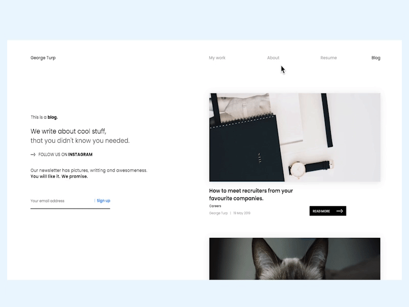 Blog Navigation blog branding concept design dribbble image interface invision invisionstudio navigation new portfolio product ui ux web