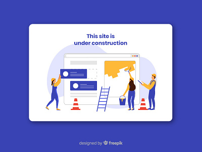 Under Construction Landing Page building construction marketing social team under website working