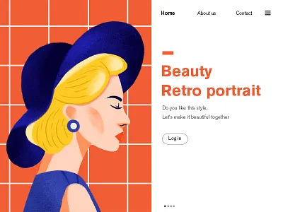 retro portrait design illustration web