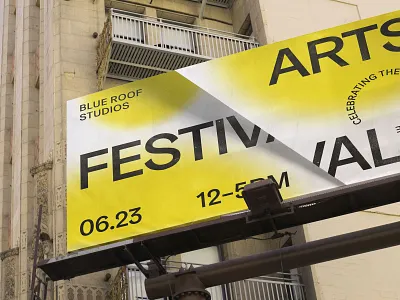 Blue Roof Studio Arts Festival art direction arts arts festival billboard brand identity branding design festival poster graphic design identity design la logo los angeles photography poster poster design print sunshine typography yellow