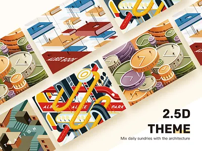 2.5d collection 2.5d architecture buildings illustration