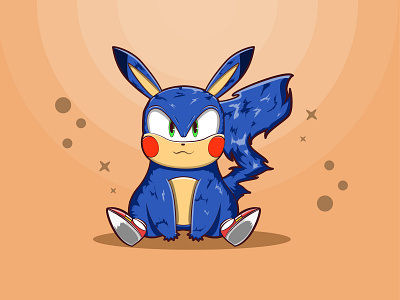 Sonic + Pikachu = Sonikachu cartoon cartoon character cartoon illustration characterdesign cute fun funny funny