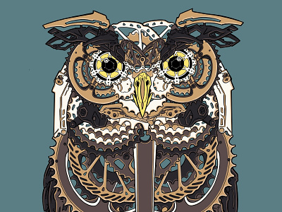 Untitled Artwork 9 design illustration mountainbike owl