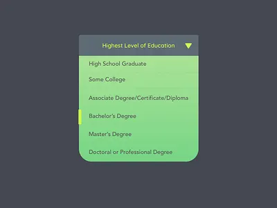 Daily UI Challenge Day 27: Dropdown 100 day challenge dailyui design dropdown menu education gradient graduation minimal ui ux