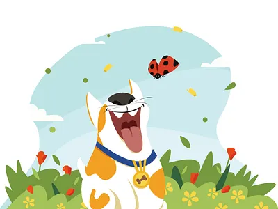 Dog & Ladybug design illustration
