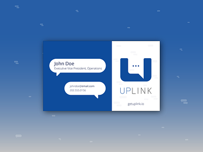 Uplink Business Card branding business card business card design design logo message app texting vector