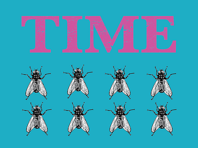 Time Flies art bright bright colors cartoon cool flies grunge time