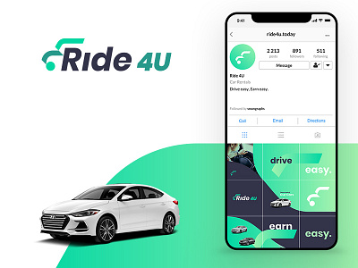 Branding design - Car rental branding car rental geometric gradient green instagram logo logotype logotype design social media