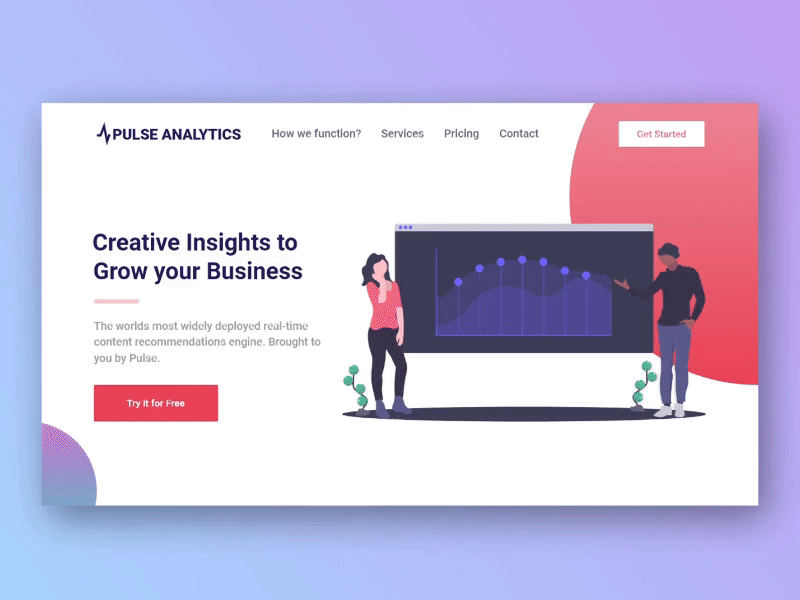 Website with Flat Illustrations adobe xd auto animate design dribbble illustration inspiration minimal modern ui ui design ui ux uiux ux ux design web web design website