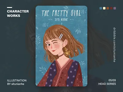 Character Head Series app card character design characters design draw girl head illustration ui
