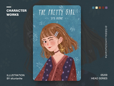 Character Head Series app card character design characters design draw girl head illustration ui