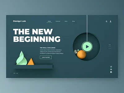 The Wall Landing Page c4d cinema cinema4d concept daily design landing ui