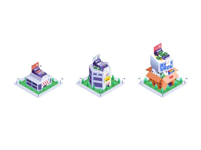 houses design dynamic gui icon illustration ui