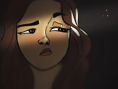 lady with a swag! design eyes girl illustration lights shadows