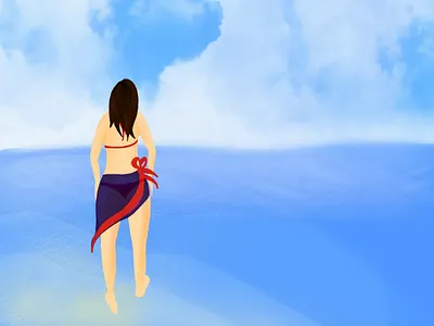 Chilling in Beach beach beach illustration vacation graphic design illustratio art illustration procreate procreate design summer holiday summer vacation vacation ideas vector vector design vector art