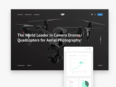 DJI Website with Insights App app design application design drone app drone website ui design user experience user interaction user interface web design website design