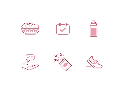 Icons - New Balance icon icon design icon set iconography illustration salad snack trainer ui vector water
