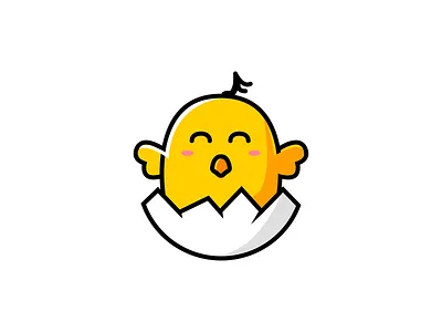 Happy music chick app design flat illustration logo