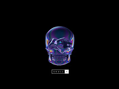 SKULL X adobe aep animation art artist branding c4d cinema4d design experiments gradient iridescent motion motiondesign octane octane render poster skull texture