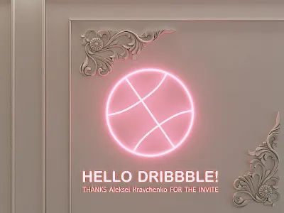 HELLO DRIBBBLE! 3d 3ds max 3dsmax cgart cgi corona render corona renderer hello dribble hellodribbble photoshop