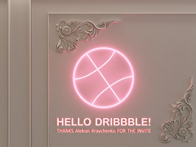 HELLO DRIBBBLE! 3d 3ds max 3dsmax cgart cgi corona render corona renderer hello dribble hellodribbble photoshop
