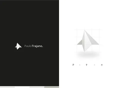 PT Intials + Upward Arrow black blackwhite brand branding branding design clean grid identity initials light logo logodesign minimal solid triangle up upward white