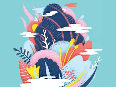 Spring 2d abstraction cg digital illustration