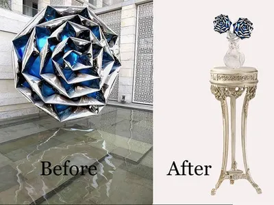 Rose before after flower image editing image manipulation photoshop