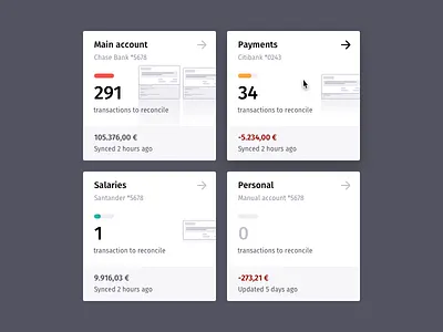 Quipu Banks Snapshot Cards accounting banks bookkeeping cards cards ui quipu snapshot statement ui
