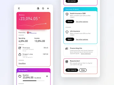 Banking app clean design minimal ui ux
