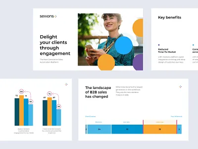 Sellions Presentation chart charts dots engagement infographic information information design management motivation powerpoint presentation presentation design presentation template prezi software typography
