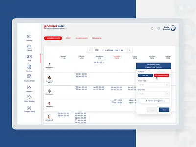Booking Calendar booking booking app calendar design desktop form simple software table tabs ui ux web app