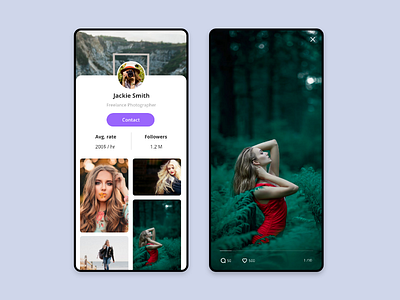 Freelancer Profile adobexd app clean dailyui design ios minimal product profile page sketch ui ux