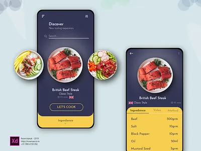 Cookbook app adobe xd book branding clean app cook cookbook cooking delivery design food and drink food app iphone modern typography