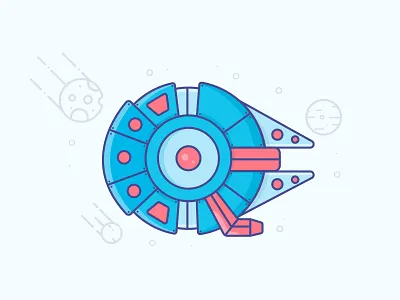 Millennium Falcon design icon illustration illustrator logo millennium falcon minimal space star wars starwars vector