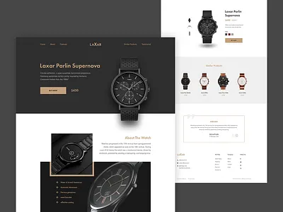 Wrist Watch Landing Page 2019 trend clean design ecommerce shop ecommerce website header homepage lander landing page minimal design online shop product landing page product website trending design ui design ux design watch landing page watch website web design website