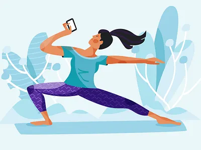 Unplugged flat illustration minimalist portrait