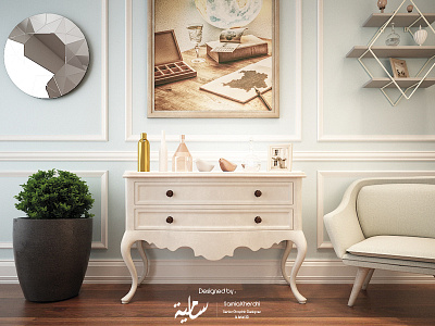 3d Interior 3d art 3d design 3ds max armchair interior design lights mirror plants shelf