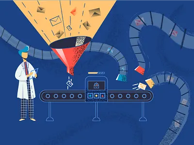 Mail filter character filter illustration mail vector webmil