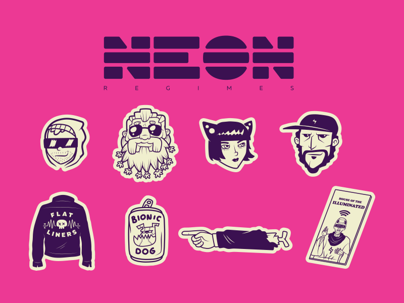 Neon Regimes - Branding branding character cyberpunk design dnd dungeons and dragons icon illustration logo typeface vector