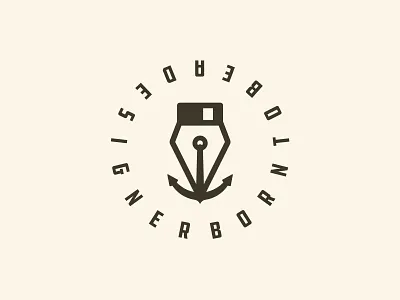 Born to be a designer anchor badge circle designer icon illustration illustrator pen sailor sea simple tool vector