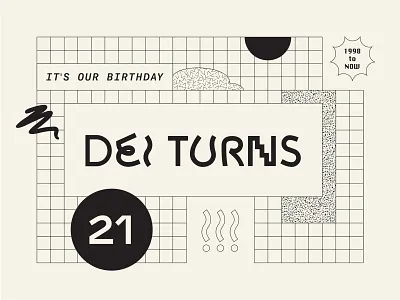 DEI 21st Anniversary 90s agency anniversary agency branding celebration design invitation invite nineties party