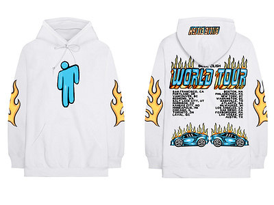 Billie Eilish airbrush hoodie airbrush apparel bille eilish concert merch fashion graffiti illustration merch music samborghini shirt typography