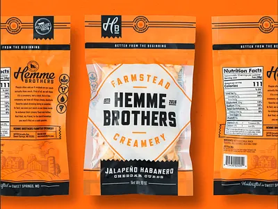 Curd Packaging branding cheese curd farm hemme illustration packaging typogaphy