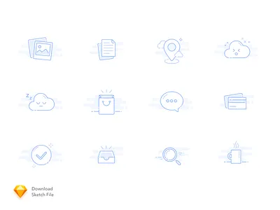 12 Empty States Icons app clean design empty empty screen empty state empty states emptystate flat icon icon design icon set iconography illustration line mobile ui vector web web design