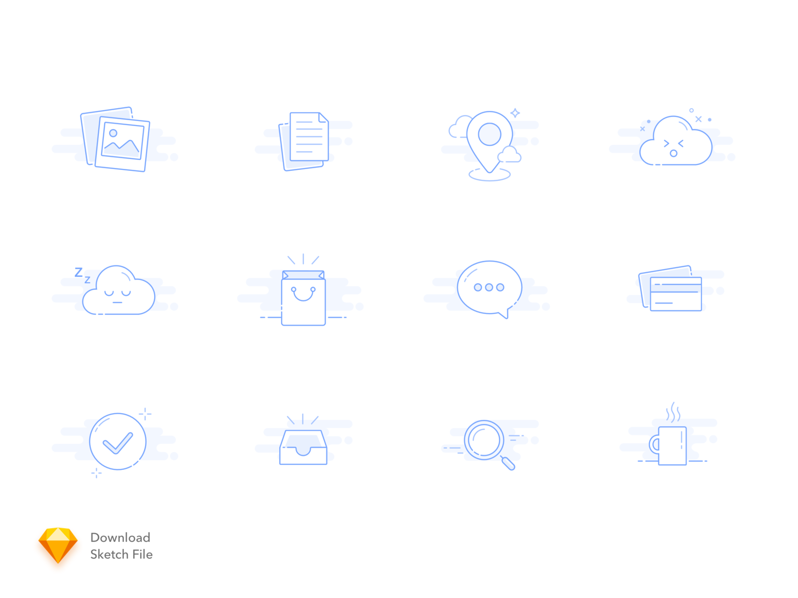 Example of 12 Empty States Icons
