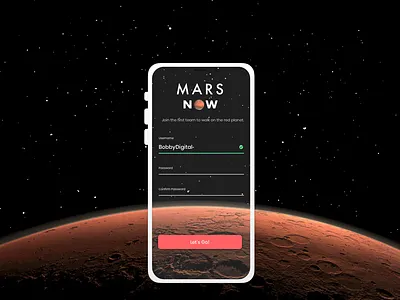 Mars Now | Daily UI 001 app dailyui dailyui 001 design mars signup space ui ux