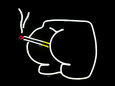 Cigarette Butts ass butt butts cigarette dani b neon neon lights neon sign smoking
