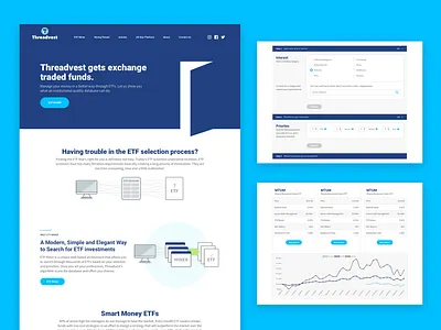 Threadvest financial webapp website design
