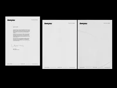 loveyou - letterhead design branding identity logo print stationary design